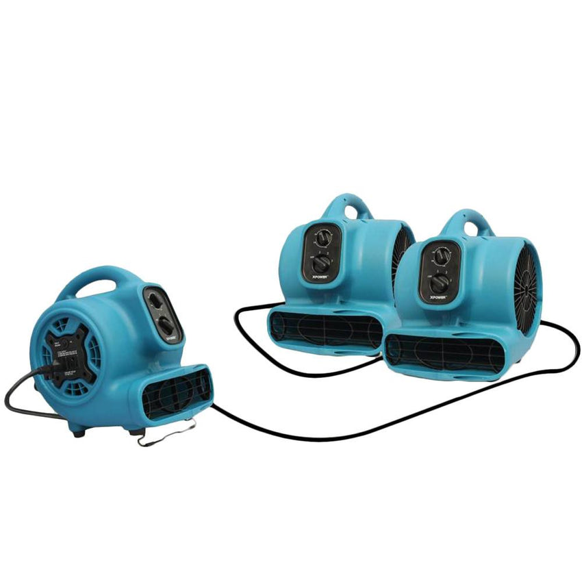 XPOWER® P-230AT-BLUE | Mini Air Mover 1/5 HP 3 Speeds with 3HR Timer