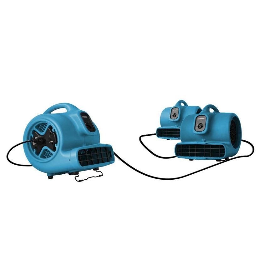 XPOWER® X-600A | Air Mover 1/3 HP Floor Dryer with Power Outlet