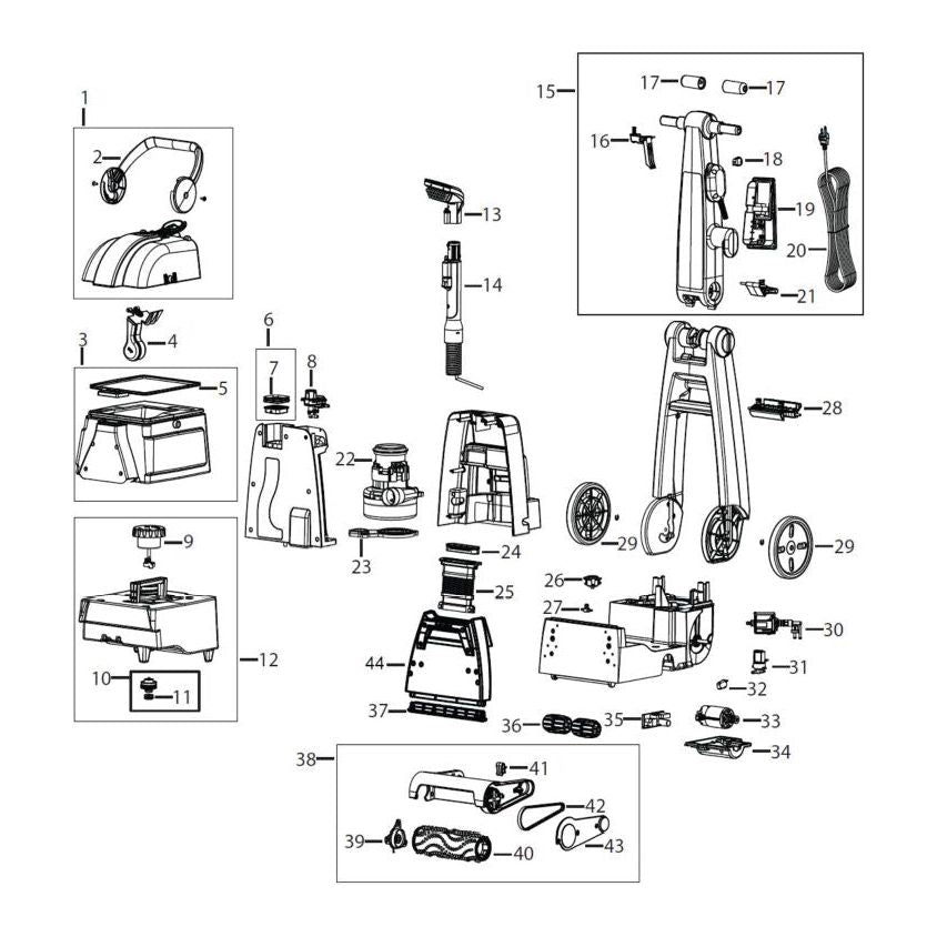 Bissell Commercial BG10 Motor Mount Assembly Part #2037465 Diagram