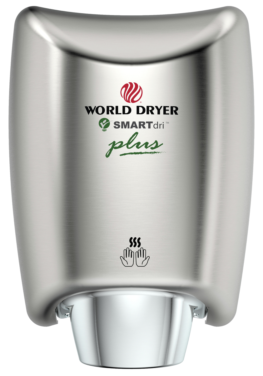 World Dryer SMARTdri Plus K-973P2 Brushed Stainless Steel Hand Dryer