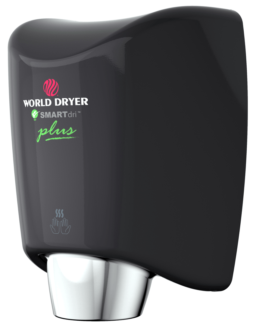 World Dryer SMARTdri Plus K-162P2 Aluminum Black Touchless Hand Dryer