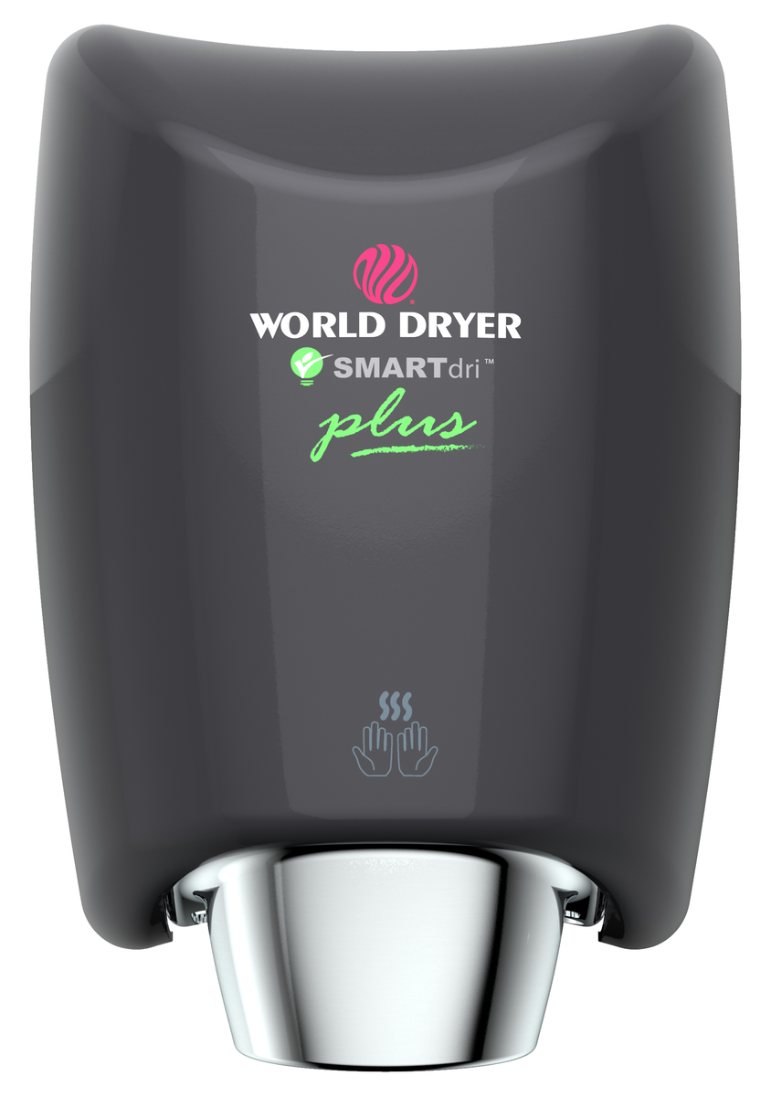 World Dryer SMARTdri Plus K-162P2 Aluminum Black Touchless Hand Dryer