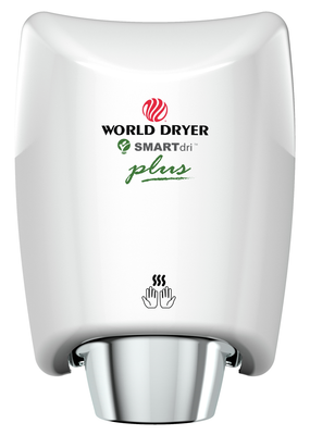 World Dryer SMARTdri Plus K-974P2 Touchless White Aluminum Hand Dryer