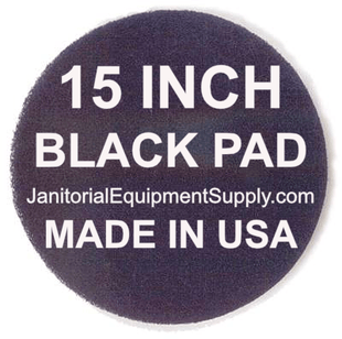 15 inch Black Pad | Stripping Scrubbing Pads - 5 pack