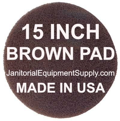 15 inch Brown Pad | Scrubbing Cleaning Pads - 5 pack