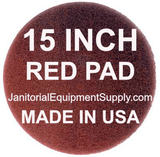 15 inch Red Pad | Polishing Buffing Pads - 5 Pack