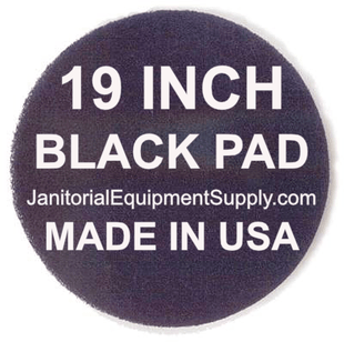 19 inch Black Pad | Stripping Scrubbing Pads - 5 pack