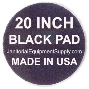 20 inch Black Pad | Stripping Scrubbing Pads - 5 pack