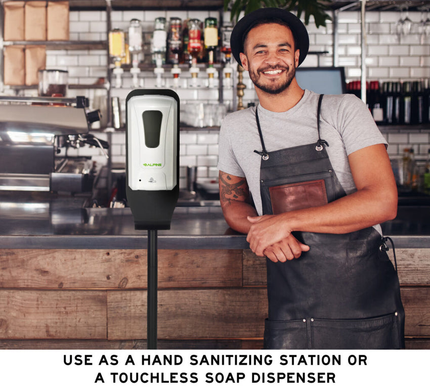 ALPINE Automatic Hands-Free Liquid Gel Dispenser with Floor Stand