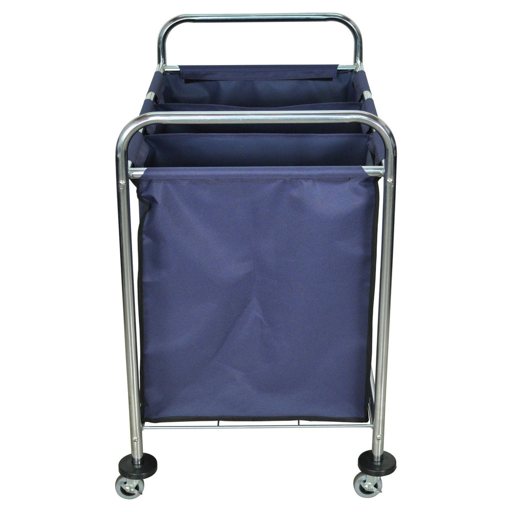 LUXOR HL15 Laundry Cart on Wheels with 3 Sections Janitorial