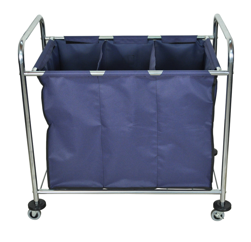 LUXOR HL15 Laundry Cart on Wheels with 3 Sections